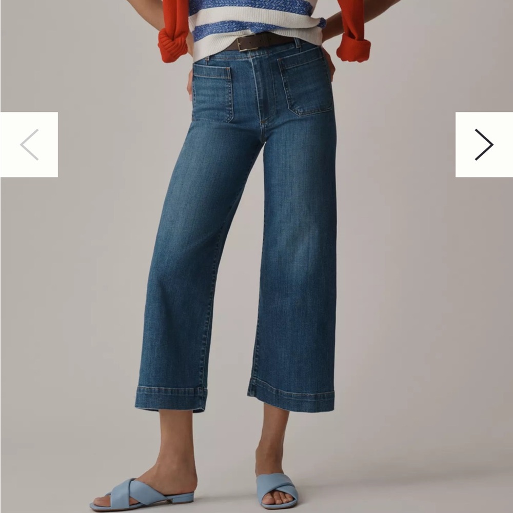 The Colette Crop Wide-Leg Jeans by Maeve Anthropologie EUC 29